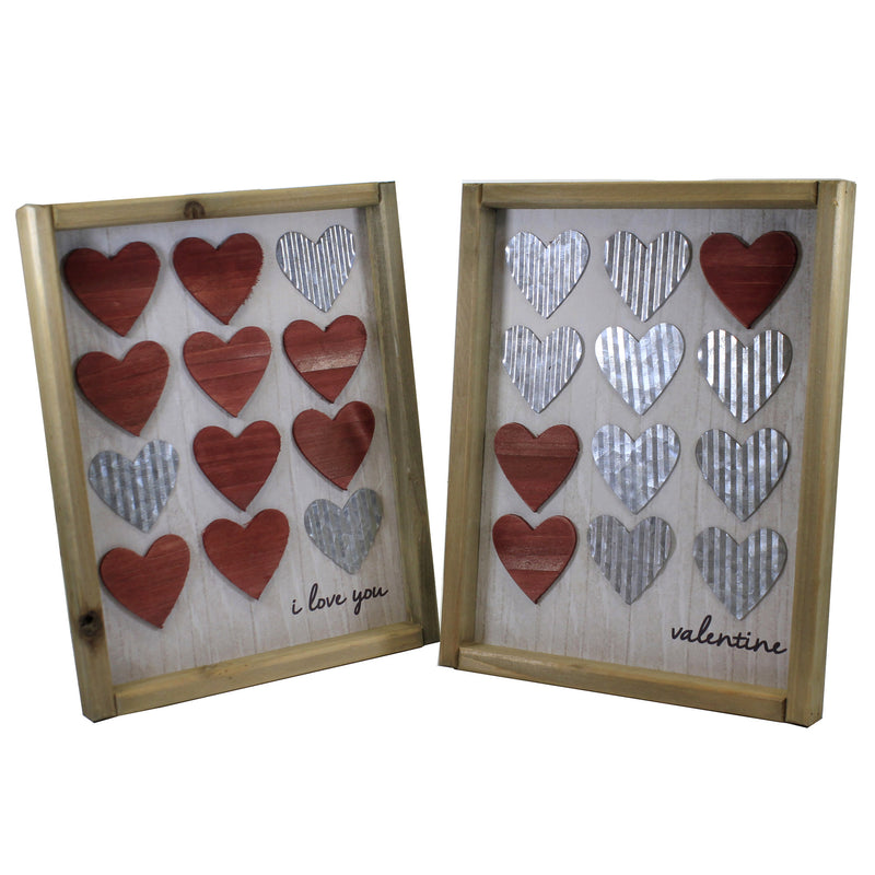 Valentine's Day Heart Frame Decor Set Wood Love Romance A4515 (50355)