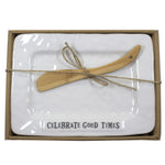 Celebrate Good Times Plate - One Plate W/ Spreader 6.5 Inch, Ceramic - Party  Appetizer Dish 79152 (50420)