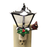 Christmas Lantern W/Cardinal Night Light Flicker Bulb Electric Plug-In 164077 (50774)