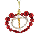 Holiday Ornament Double Heart Glass Czech Beaded Love Valentine 318359 (50935)