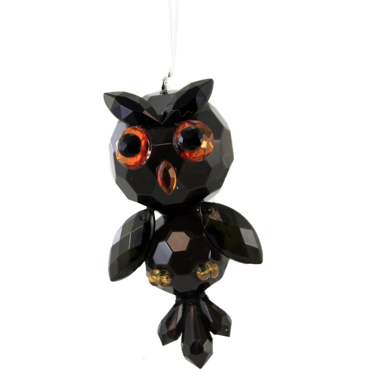 Crystal Expressions Midnight Owl - One Ornament 3.5 Inch, Acrylic - Halloween Bird Spooky Acryf100 (51014)