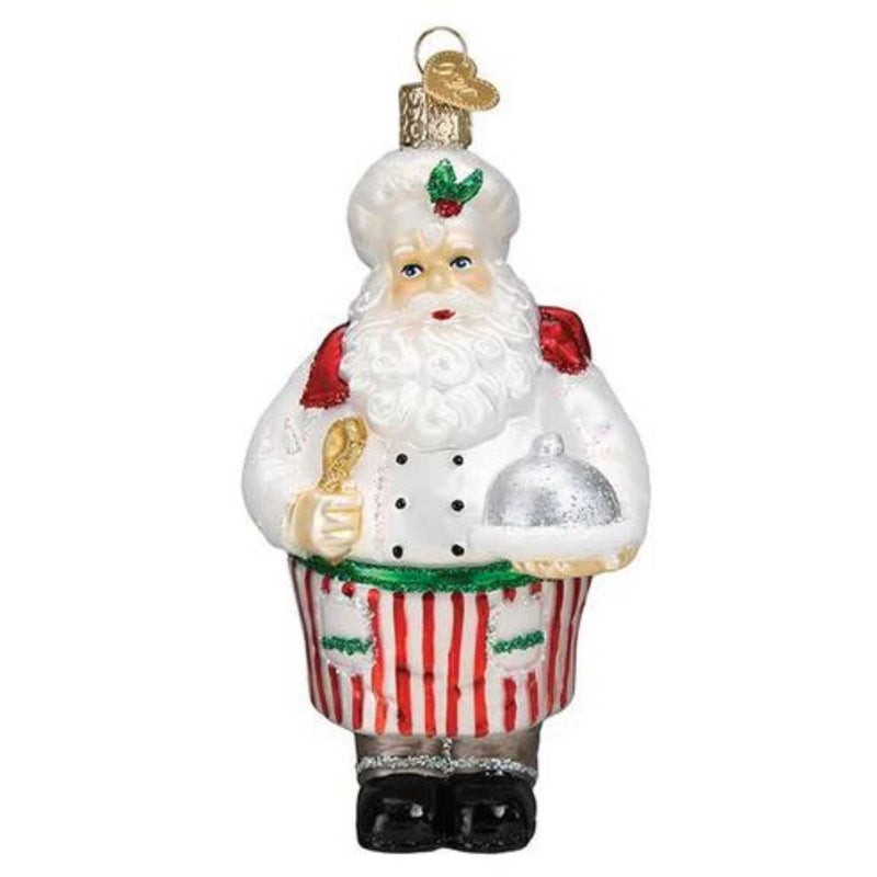 Old World Christmas Chef Santa - One Ornament 5.5 Inch, Glass - Culinary Skills 40320 (51419)