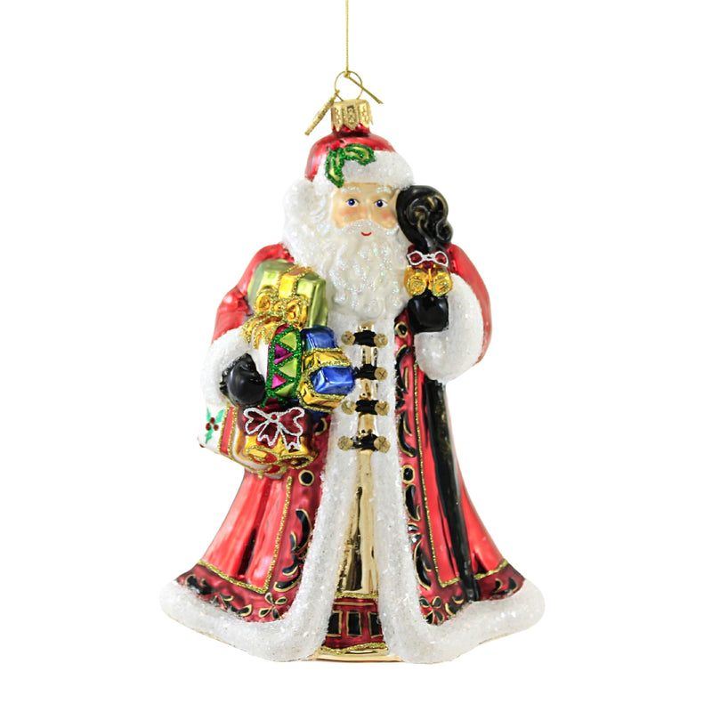 Huras Santa W/ Drum & Colorful Gifts Glass Ornament Christmas Staff S455a (51980)
