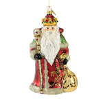 Huras Family Splendidly Royal King Santa - 1 Glass Ornament 7.5 Inch, Glass - Ornament Staff Regal S496 (51983)