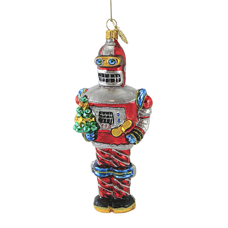Huras Family Roger Robot W/  Christmas Tree - 1 Glass Ornament 6.5 Inch, Glass - Ornament Rosie Space Ai Nasa S707 (52096)
