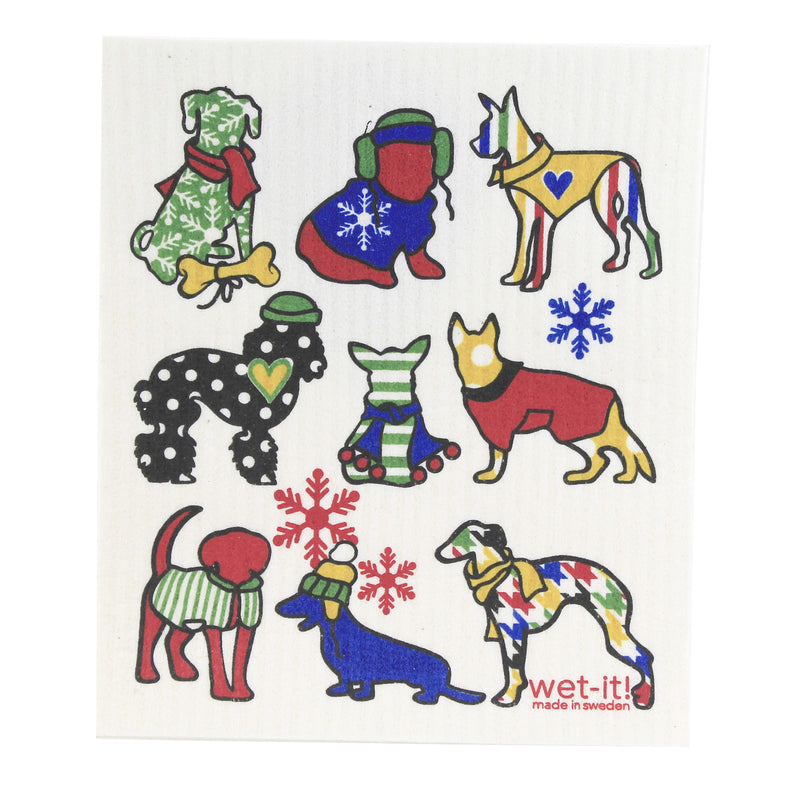 Swedish Dish Cloth Christmas Cats And Dogs - - SBKGifts.com