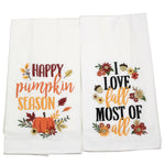 Pumpkin Season  Love Fall Towel - Two Flour Sack Towels 27 Inch, Cotton - Flour Sack Towels C86171639-41 (52330)