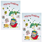 Dotty Dashing Through The Snow - Two Tea Towels 30 Inch, Cotton - Timeless Textiles 022Dds (52422)