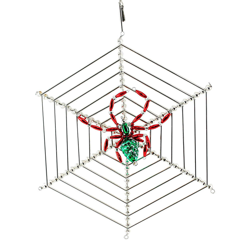 Santa Land The Beaded Christmas Spider Glass Ornament Web Czech Luck 21R1020 (52712)