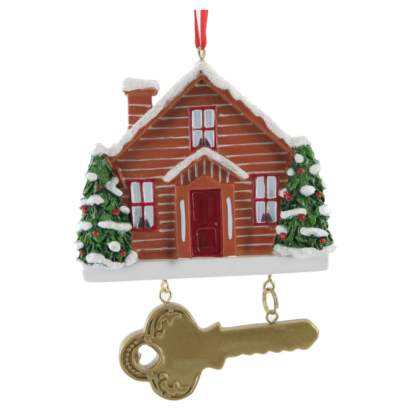 Kurt S. Adler Home With Key - One Ornament 5 Inch, Resin - New House Residence W8474 (52805)