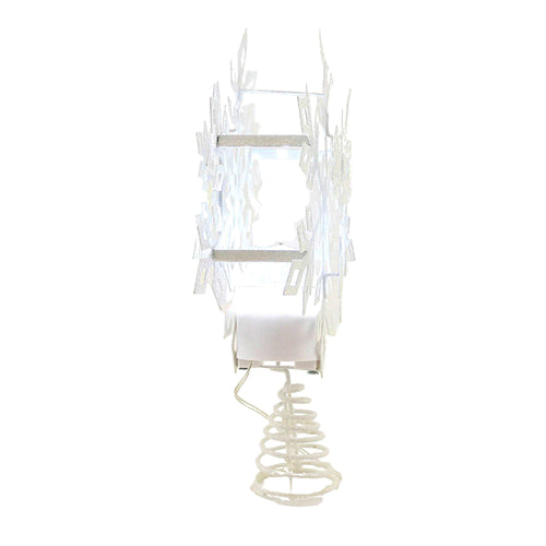 Tree Topper Finial Led White Snowflake Tree Topper - - SBKGifts.com