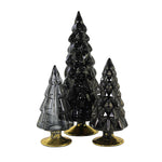 Cody Foster Small Hue Tree Black Set / 3 - 3 Glass Decorative Trees 7 Inch, Glass - Decorate Decor Mantle Halloween Ms2105bk (53316)