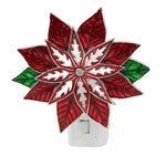 Ganz Poinsettia Night Light - One Night Light 4.25 Inch, Metal - Electric Flower Christmas Cx175587 (53455)