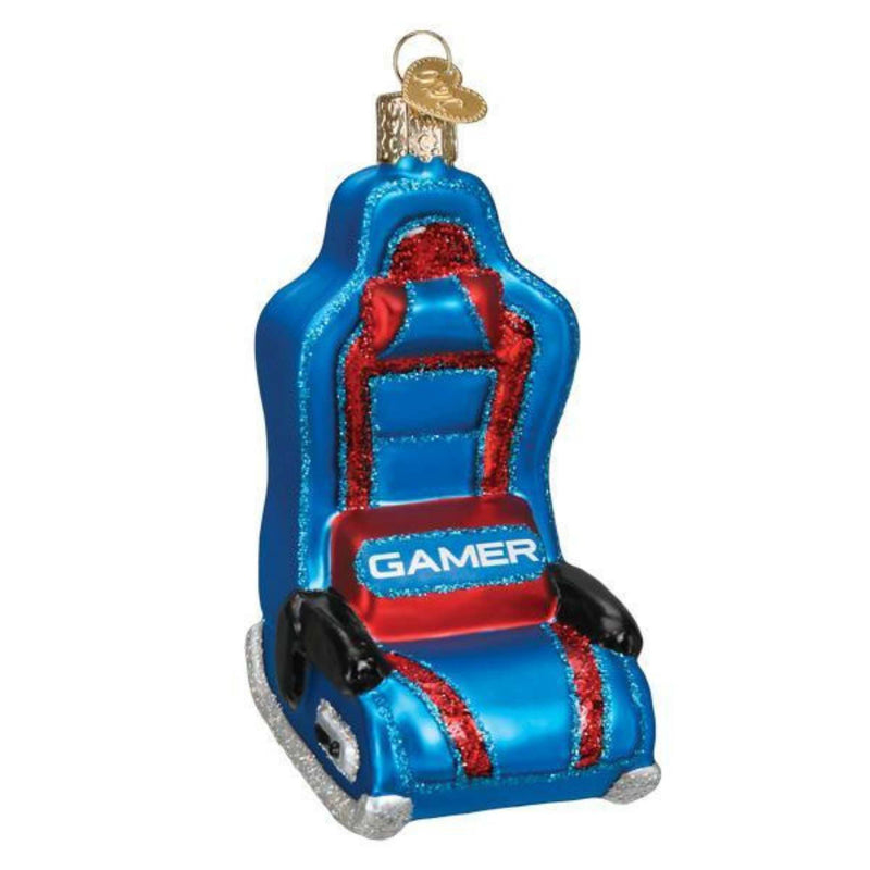 Old World Christmas Gaming Chair - 1 Ornament 4.25 Inch, Glass - Ornament Christmas Video 44170 (53533)