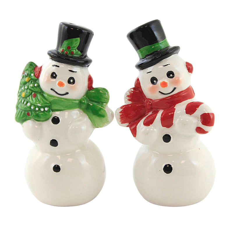 Tabletop Retro Snowman S / P Shakers Dolamite Christmas Top Hat Winter 8969 (53604)