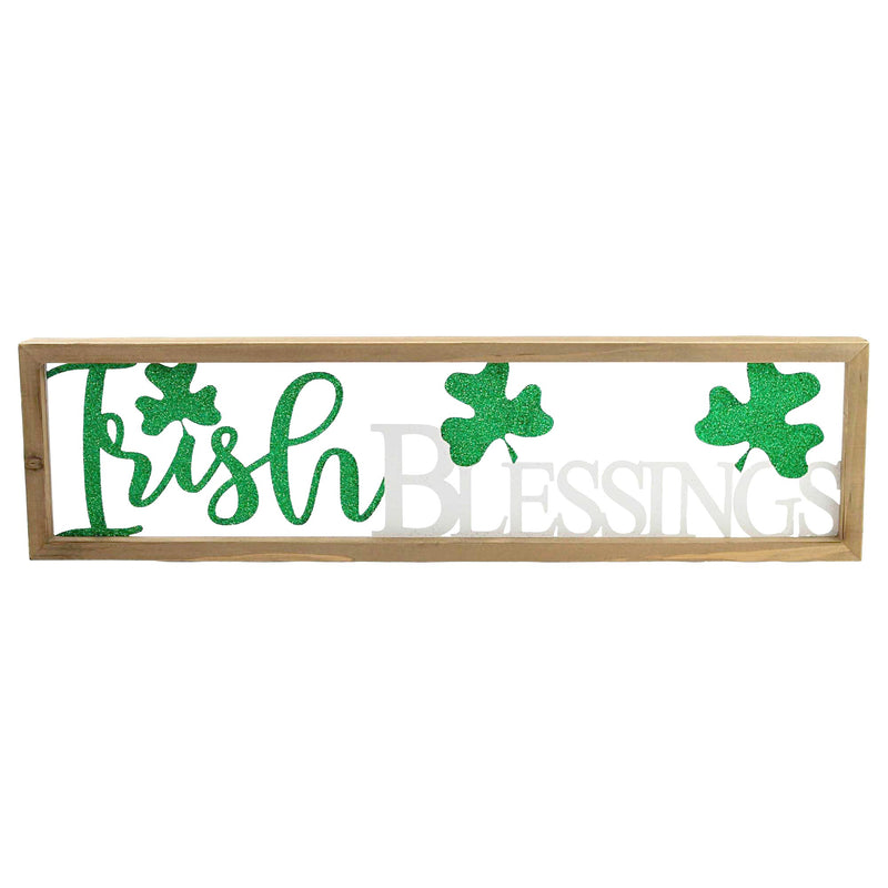 Saint Patricks Irish Blessings Wall Sign Wood Clover Luck 70080B (54075)