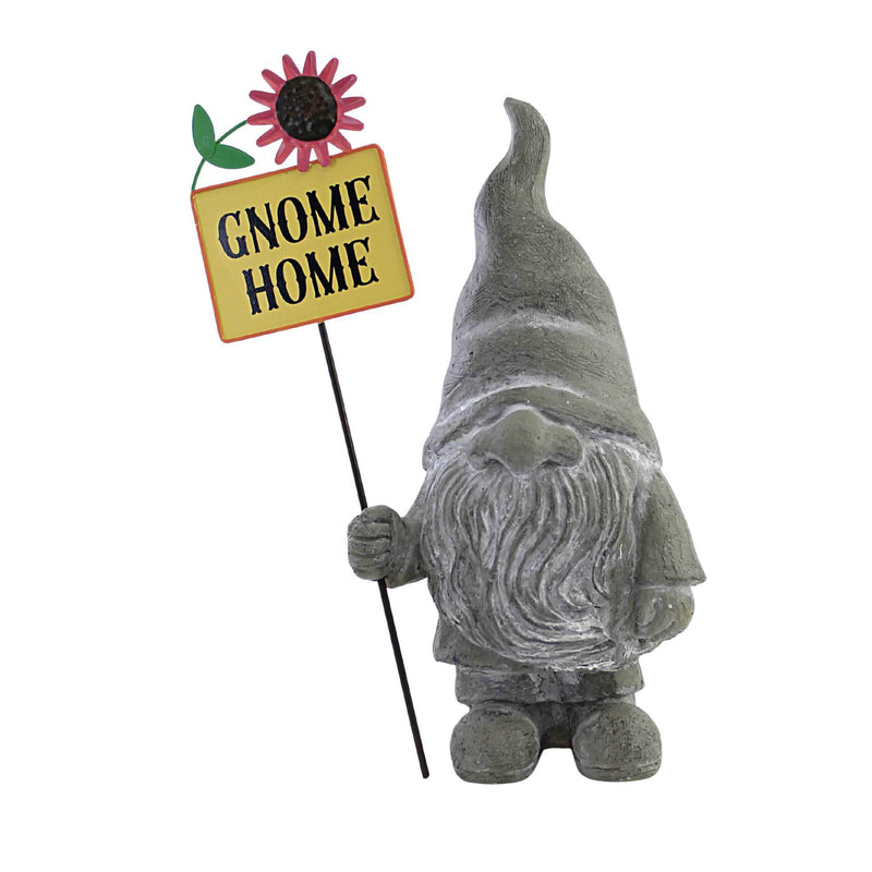 Gnome Statue With Signs - One Figurine 12 Inch, Polyresin - Yard Decor Peace Home Flower Me17297 (54354)