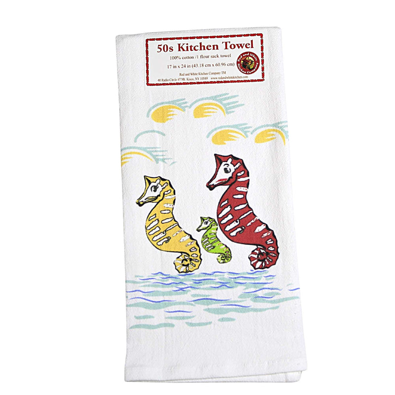 Decorative Towel Riding The Waves Cotton 100% Cotton Seahorse Kitchen Vl119 (54568)
