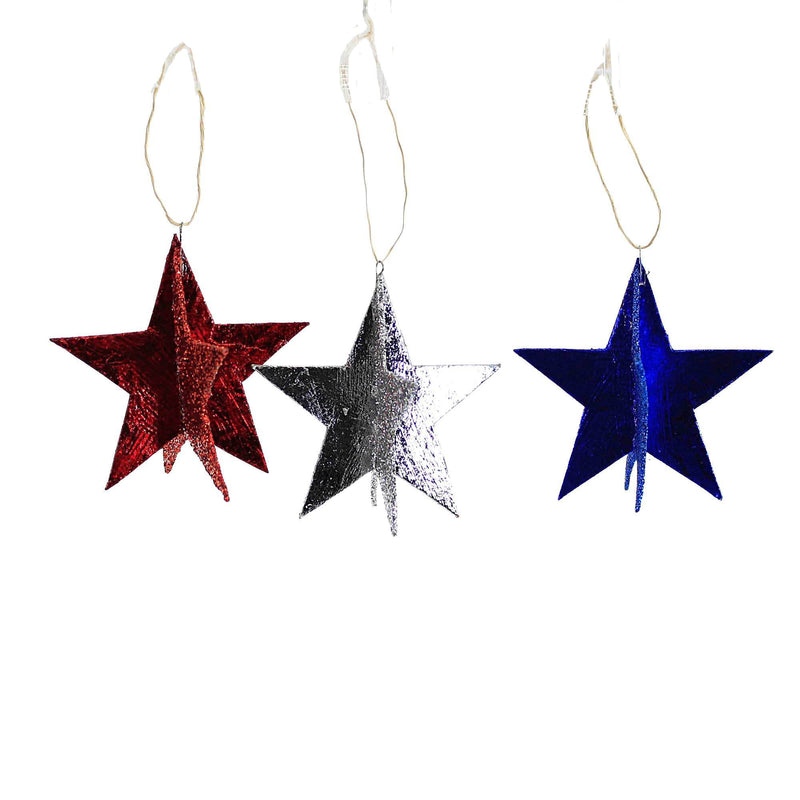 Bethany Lowe Americana Star Ornaments Set/3 - - SBKGifts.com