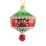 Red And Green Pendant Drop - 1 Glass Ornament 5.5 Inch, Glass - Ornament Christmas Ufo Sbk221016 (55362)