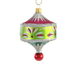 Tri Colored Pendant Drop - 1 Glass Ornament 5.5 Inch, Glass - Ornament Fuchsia Chartreuse Sbk221017 (55363)