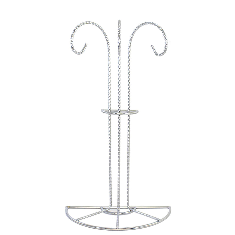 Christmas Silver 3 Ornament Wall Stand Metal 3 Hooks Flat Back Displayer Bb474s (55491)