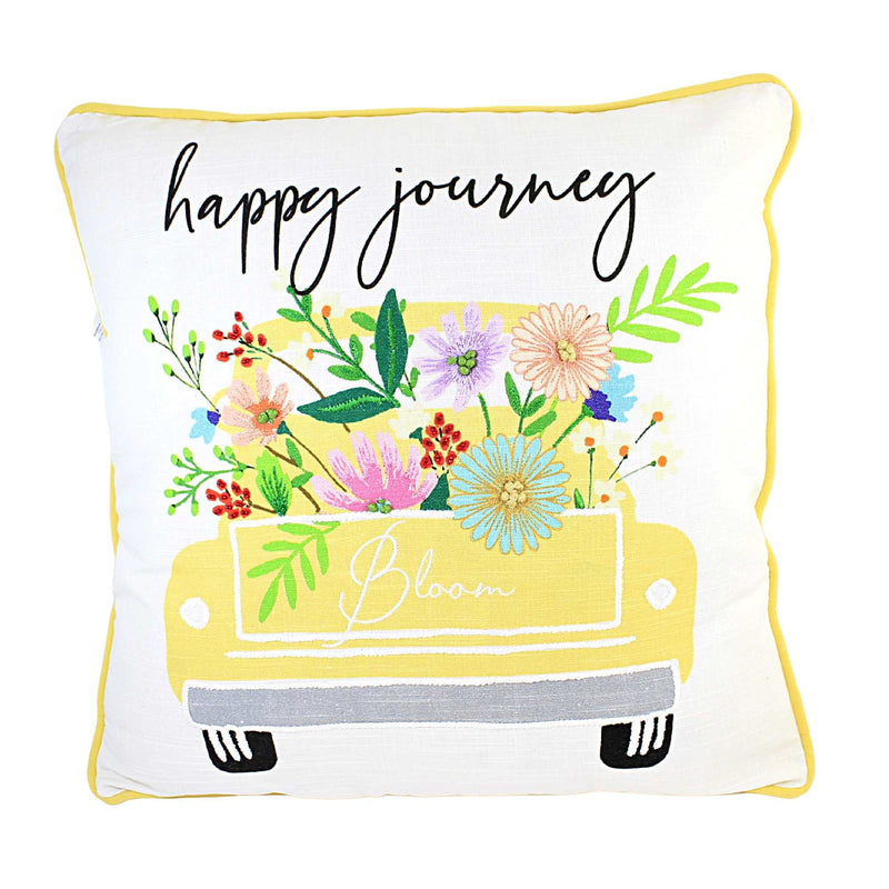 Home Decor Happy Journey Pillow Fabric Flowers Truck Mg182894 (55511)