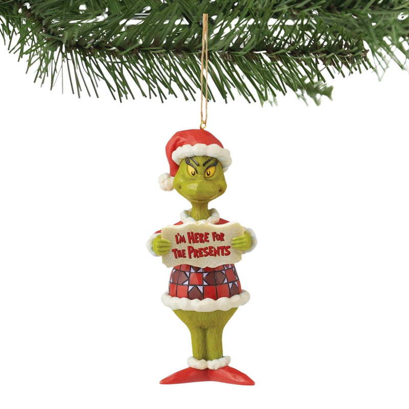 Jim Shore Grinch I'm Here For Presents - - SBKGifts.com