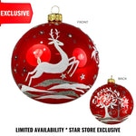 Heartfully Yours Ruby Snow Soar Star Exclusive - 1 Ball Ornament 4 Inch, Glass - Mid-Century Reindeer Artist Signed Vip1137 (56693)