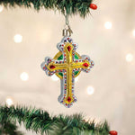 Old World Christmas Silver Gold Ornate Cross - - SBKGifts.com