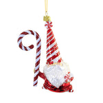 Noble Gems Peppermint Gnome Glass Christmas Ornament Santa Nbx0080 (57546)