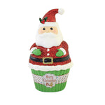 Christmas Santa Claus Cupcake Container Polyresin Frosting Glittered Tl1363 (58350)