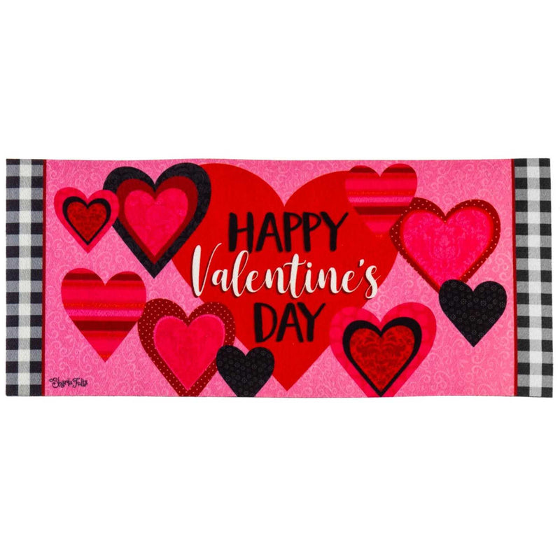 Evergreen Valentine Hearts Switch Mat - One Mat 10 Inch, Rubber - Sassafras Door Valentines 432055 (58408)