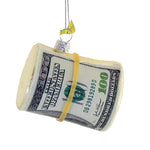 Holiday Ornament Roll Of Cash Glass Banker Money Bills Go8503 (58463)