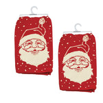Decorative Towel Santa Kitchen Towels Set/2 Cotton Snowy Print 102425 (58535)