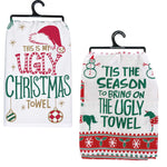 Decorative Towel Ugly Christmas Towels Set/2 Cotton Kitchen 109661-113525 (58536)