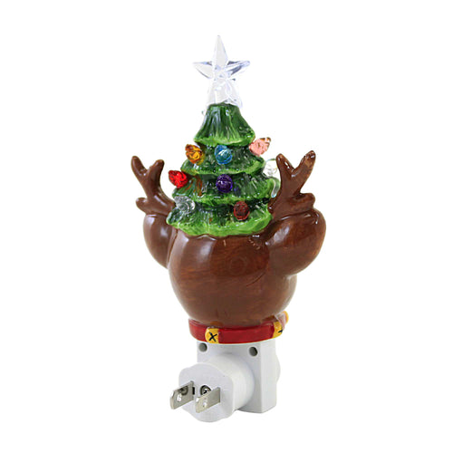 Christmas Reindeer With Tree Night Light - - SBKGifts.com