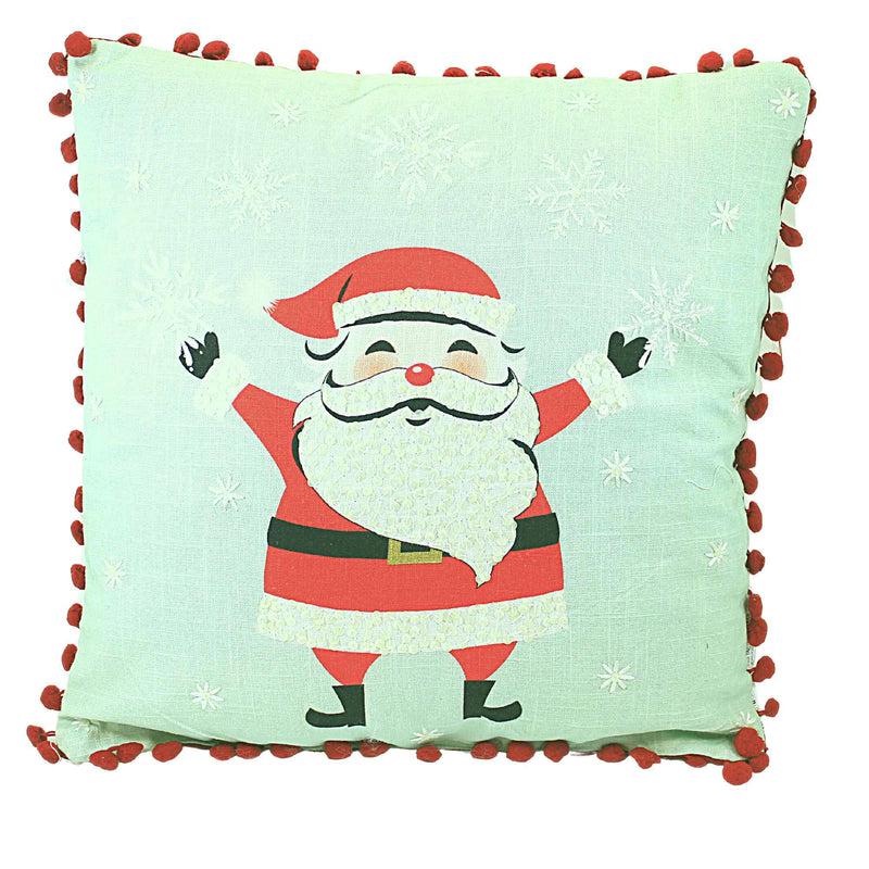 Ganz Santa Pillow - One Decorative Pillow 16 Inch, Cotton - Snowflakes Poms Mx183466 (58866)