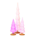 Easter Pink Glass Hued Trees S/3 Glass Decorate Valentine Mercury Ms2040-P3 (58879)