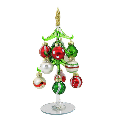 Christmas Glass Tree/Red Green White Ball - - SBKGifts.com