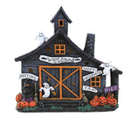Halloween Haunted House With Pumpkins Polyresin Lighted Ghost Black Cat Th00703 (58982)