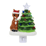 Christmas Rudolph With Vintage Tree Ceramic Night Light Electric Plug-In 160296 (59147)
