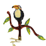 Morawski Toucan Sitting On A Branch - 1 Glass Ornament 4 Inch, Glass - Ornament Clip On Colorful Bird Zoo 10124 (59237)