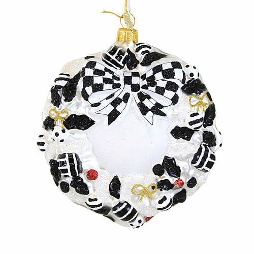 Huras Family 2023 Black And White Delight Wreath - - SBKGifts.com