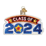Old World Christmas 2.5 Inches Tall Class Of 2024 Glass Graduation School 36322 (59267)