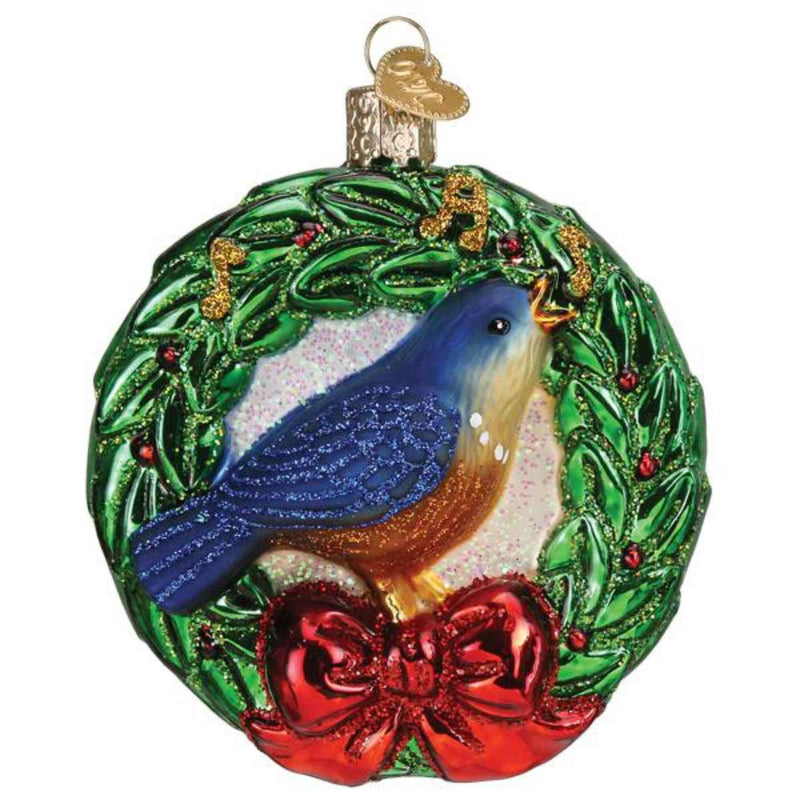 Old World Christmas Calling Bird - One Ornament 3.75 Inch, Glass - Wreath Bluebird Language Songbirds 16148 (59331)