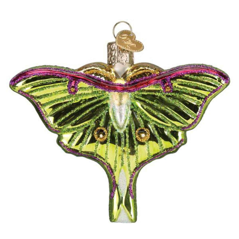 Old World Christmas Luna Moth - One Ornament 3.5 Inch, Glass - Ornament Beautiful Insect Flutter 10.00 (59343)