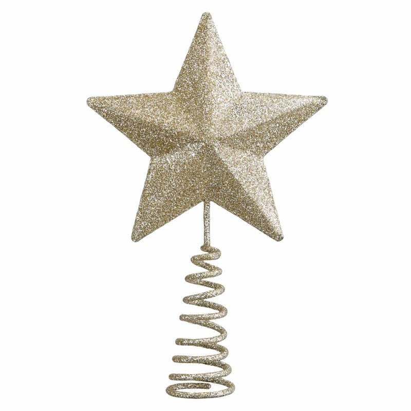 Old World Christmas Mini Star Tree Topper - One Metal Tree Topper 6.5 Inch, Metal - Gold Finial Spiral Base 89766 (59349)