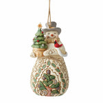Jim Shore Snowman With Evergreen Ornament - One Ornament 5 Inch, Polyresin - Winter Cardinal Tree Scene 6012691 (59370)