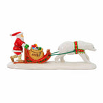Department 56 Villages Santa Comes To Town 2023 - One Accessory 3.5 Inch, Ceramic - Dated 2023 Santa Polar Bear Sled 6011430 (59503)